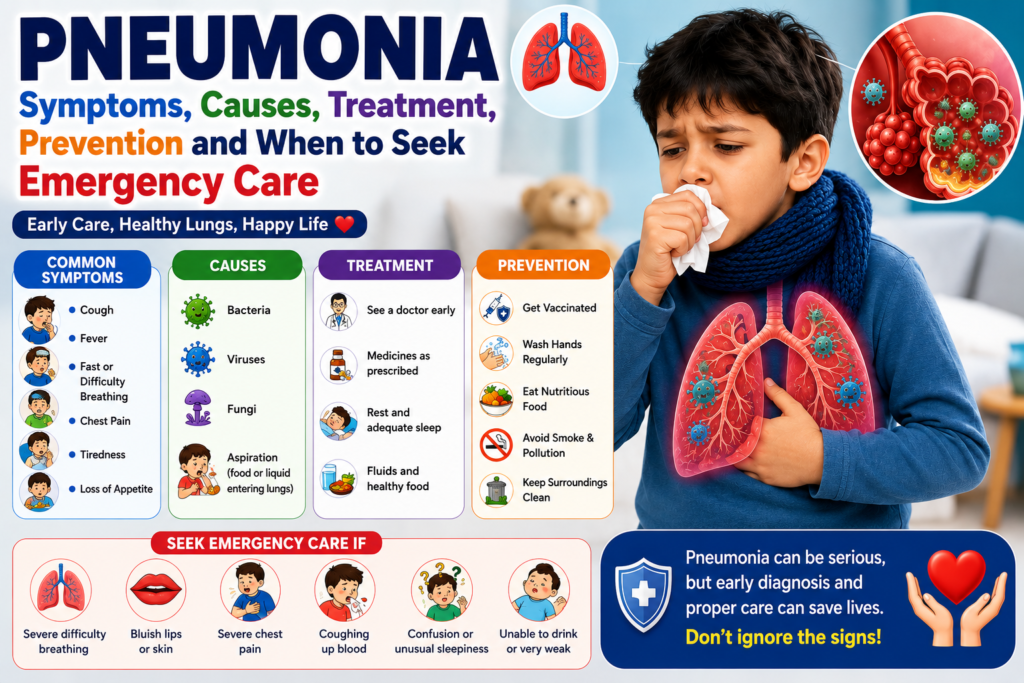 Pneumonia symptoms, causes, treatment and prevention in children