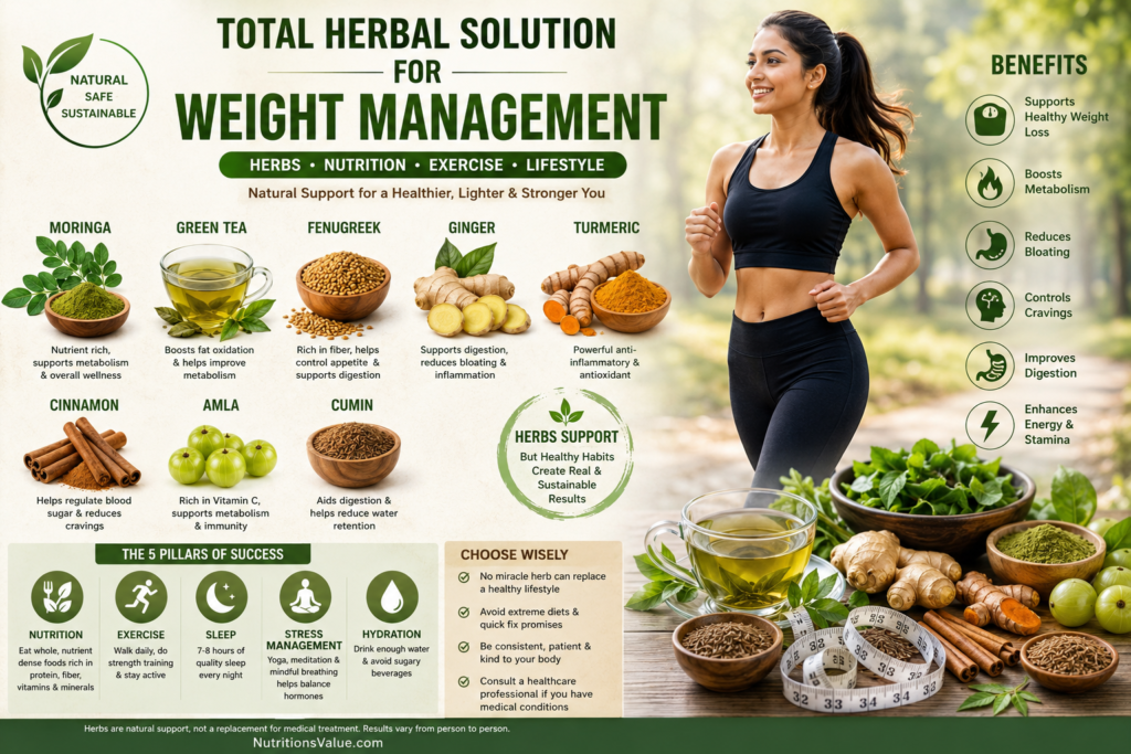 Herbal solution for weight management with herbs
